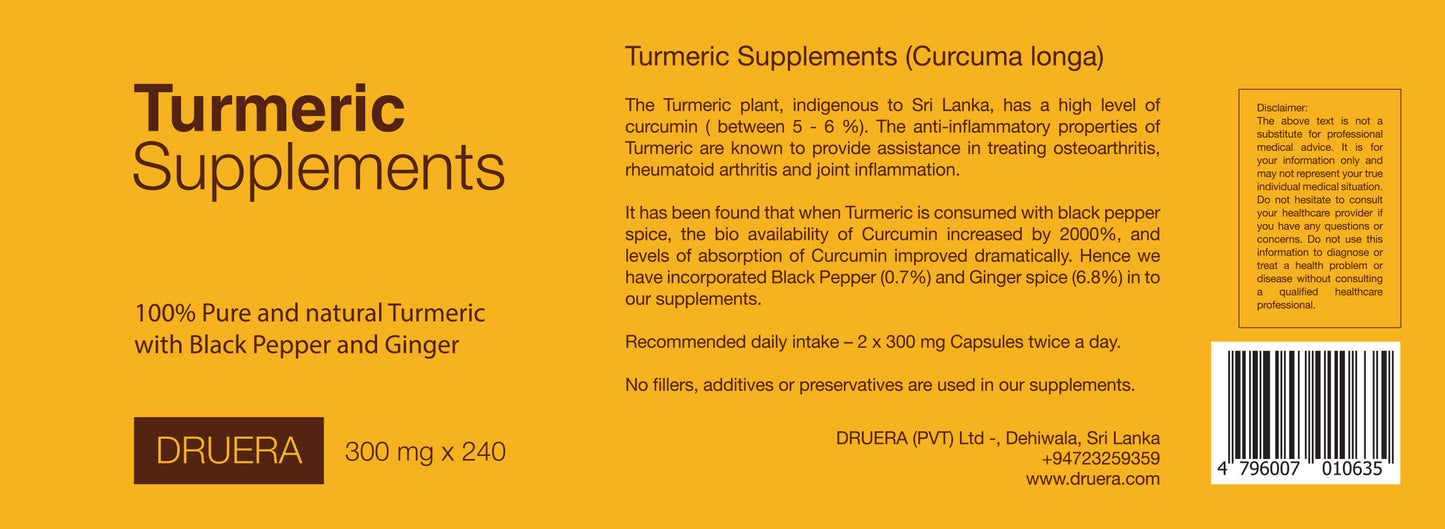 Suplementos de cúrcuma